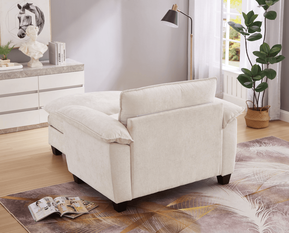 Oversize Chaise Lounge Chair with Ottoman and Storage Upholstered Soft Chenille - Mervyns