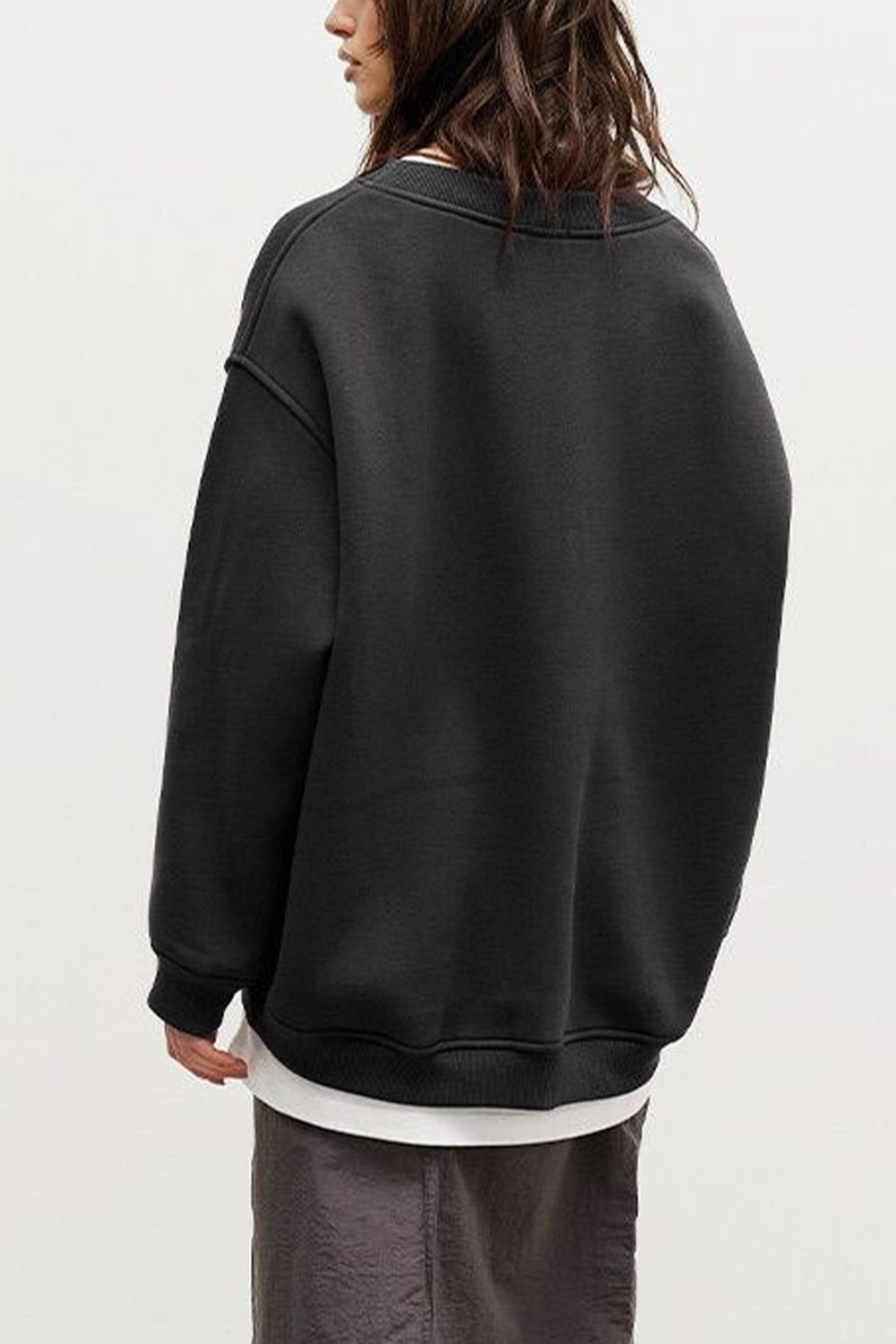 Oversize Round Neck Dropped Shoulder Sweatshirt - Mervyns