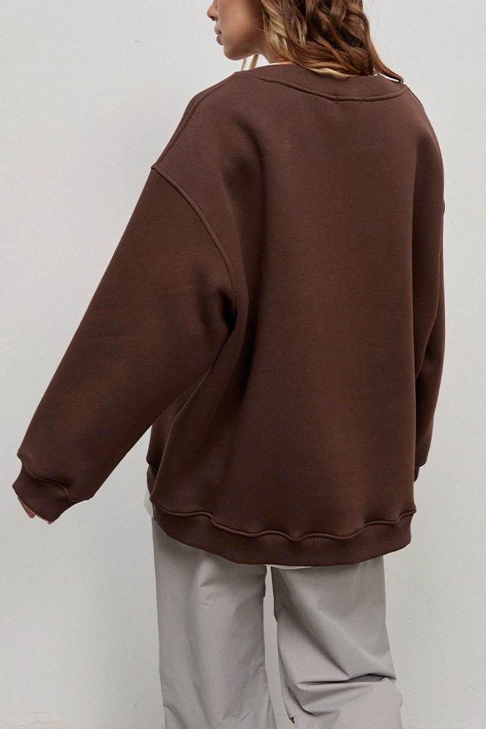 Oversize Round Neck Dropped Shoulder Sweatshirt - Mervyns