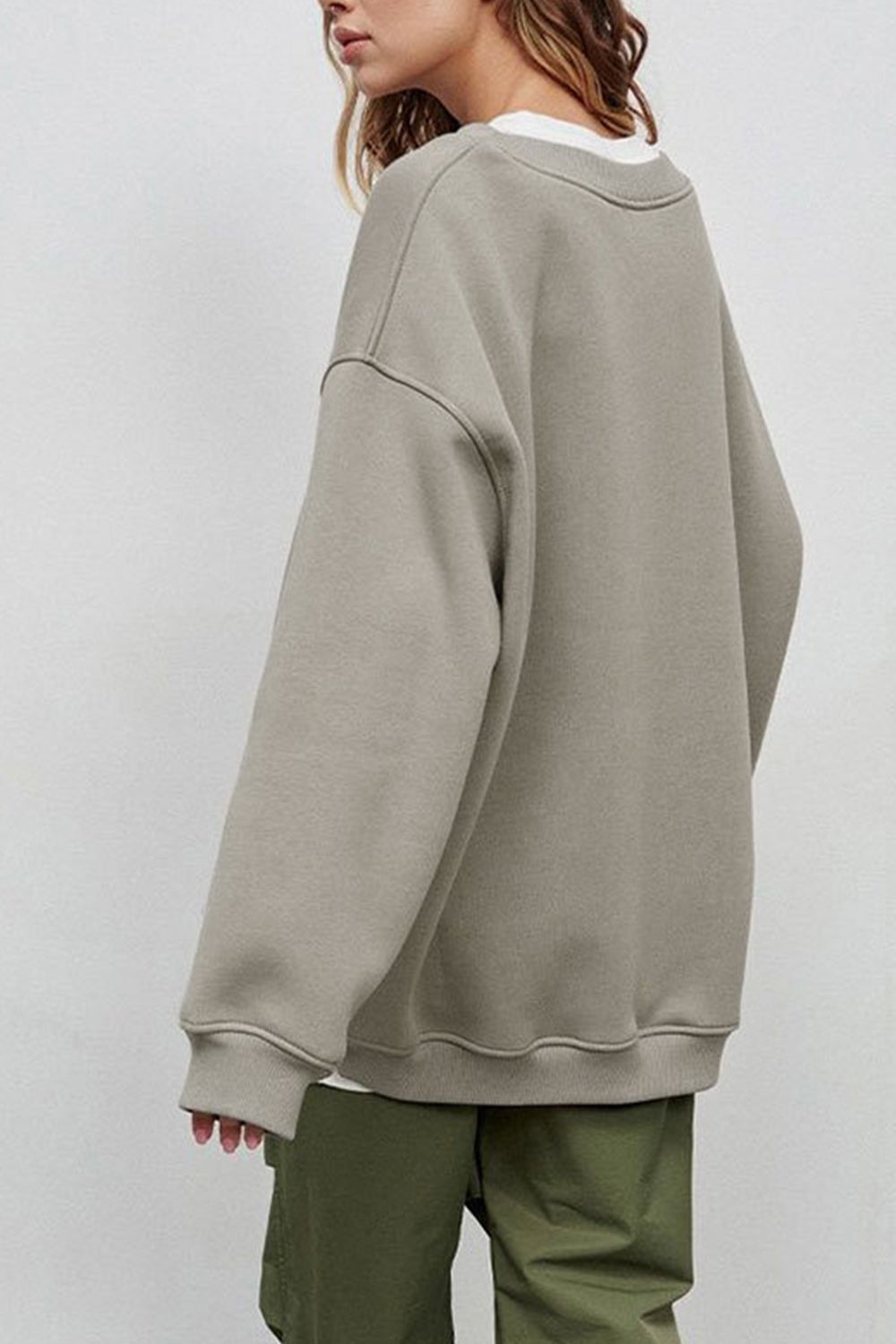 Oversize Round Neck Dropped Shoulder Sweatshirt - Mervyns