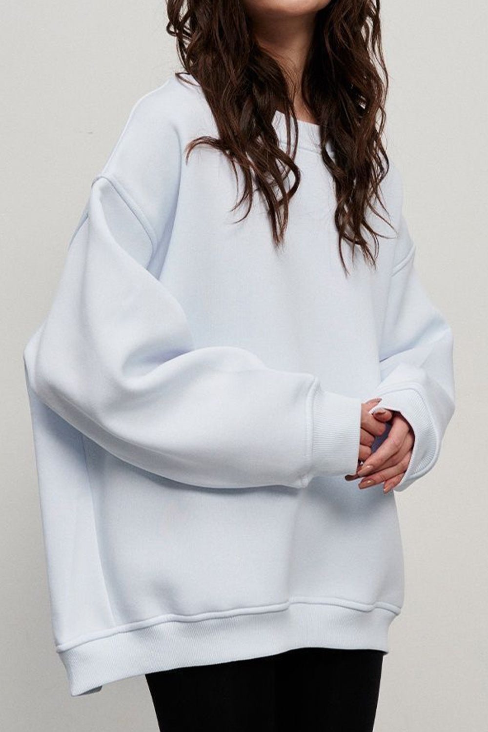 Oversize Round Neck Dropped Shoulder Sweatshirt - Mervyns