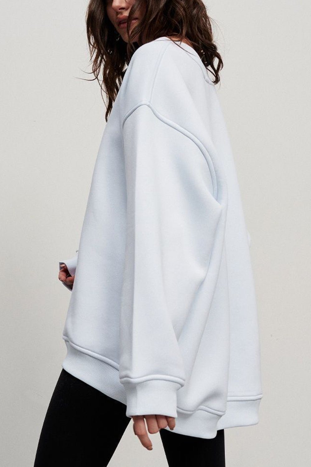 Oversize Round Neck Dropped Shoulder Sweatshirt - Mervyns