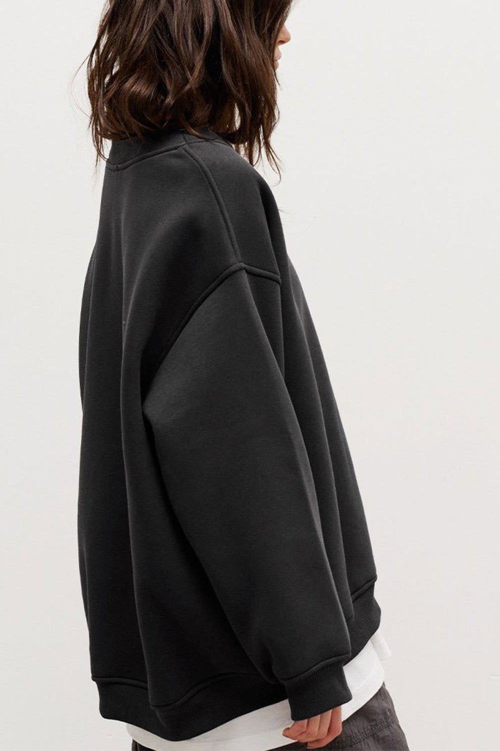 Oversize Round Neck Dropped Shoulder Sweatshirt - Mervyns