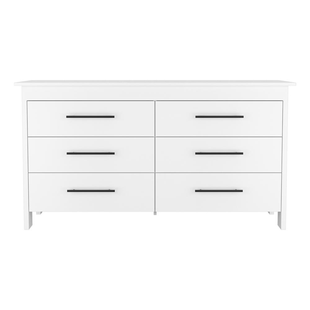 Paris 6 Drawer Double Dresser - White - Mervyns