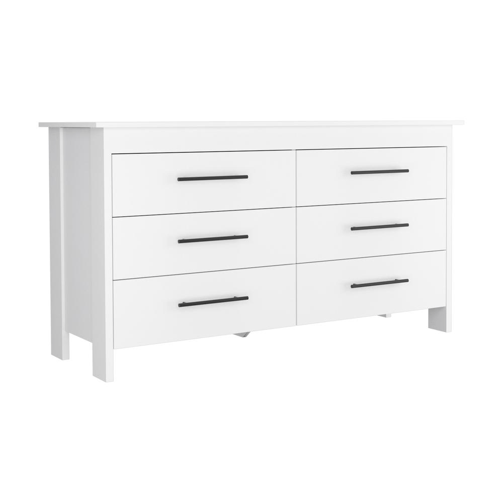 Paris 6 Drawer Double Dresser - White - Mervyns