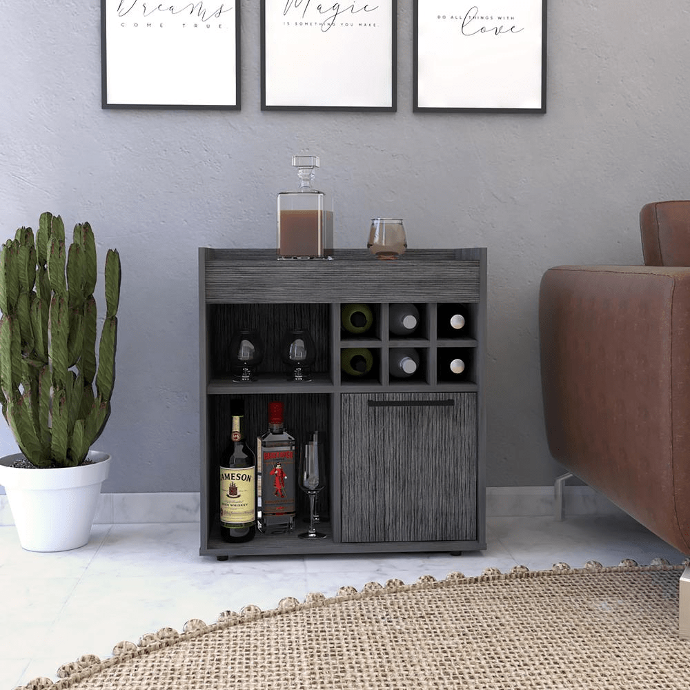 Pasadena Bar Cabinet - Grey Oak - Mervyns