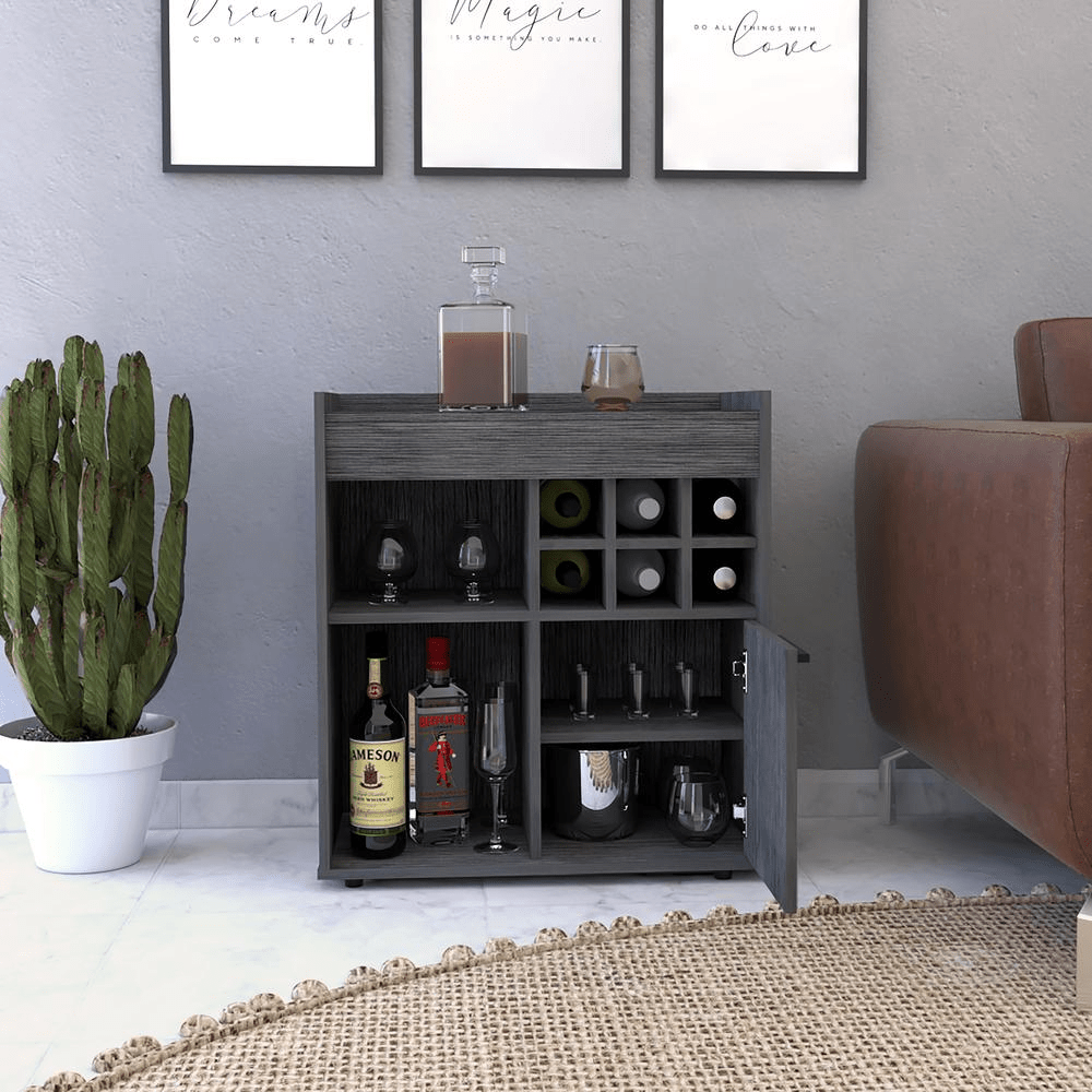 Pasadena Bar Cabinet - Grey Oak - Mervyns