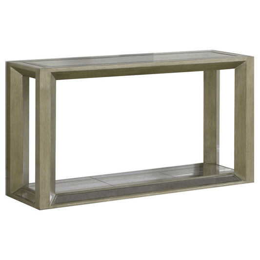 Pascual Dull Gold With Antique Mirrored Sofa Table - Mervyns