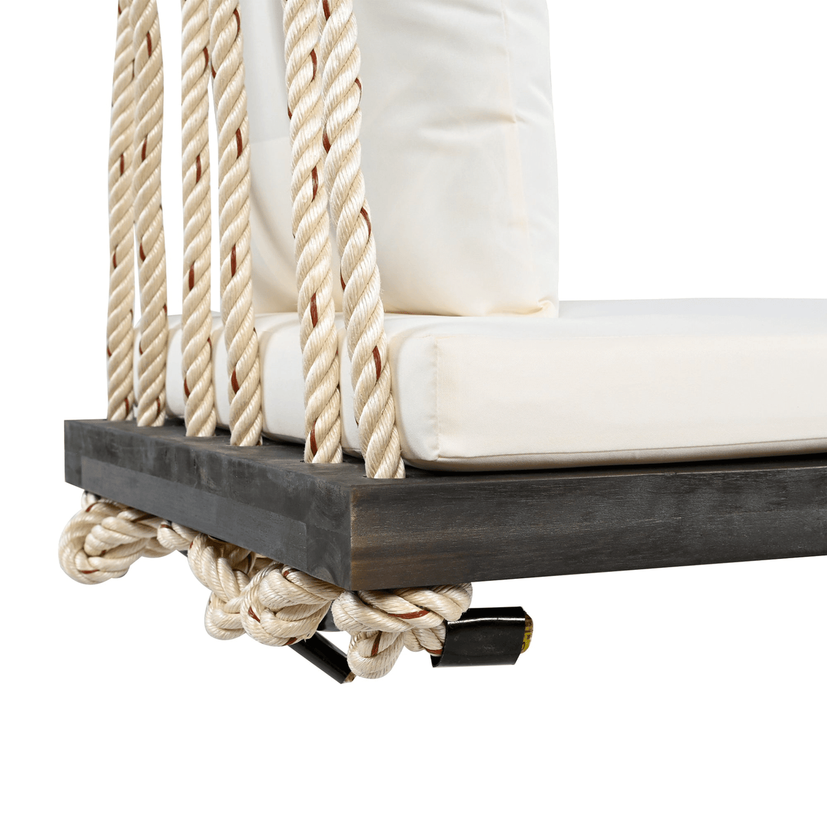 Patio Wooden Swing Chair Hanging Porch Swing Bench with Cushion & Pillows - Mervyns