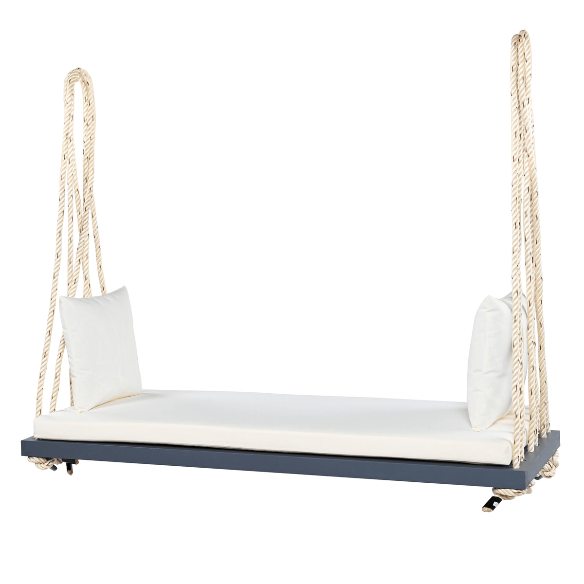 Patio Wooden Swing Chair Hanging Porch Swing Bench with Cushion & Pillows - Mervyns