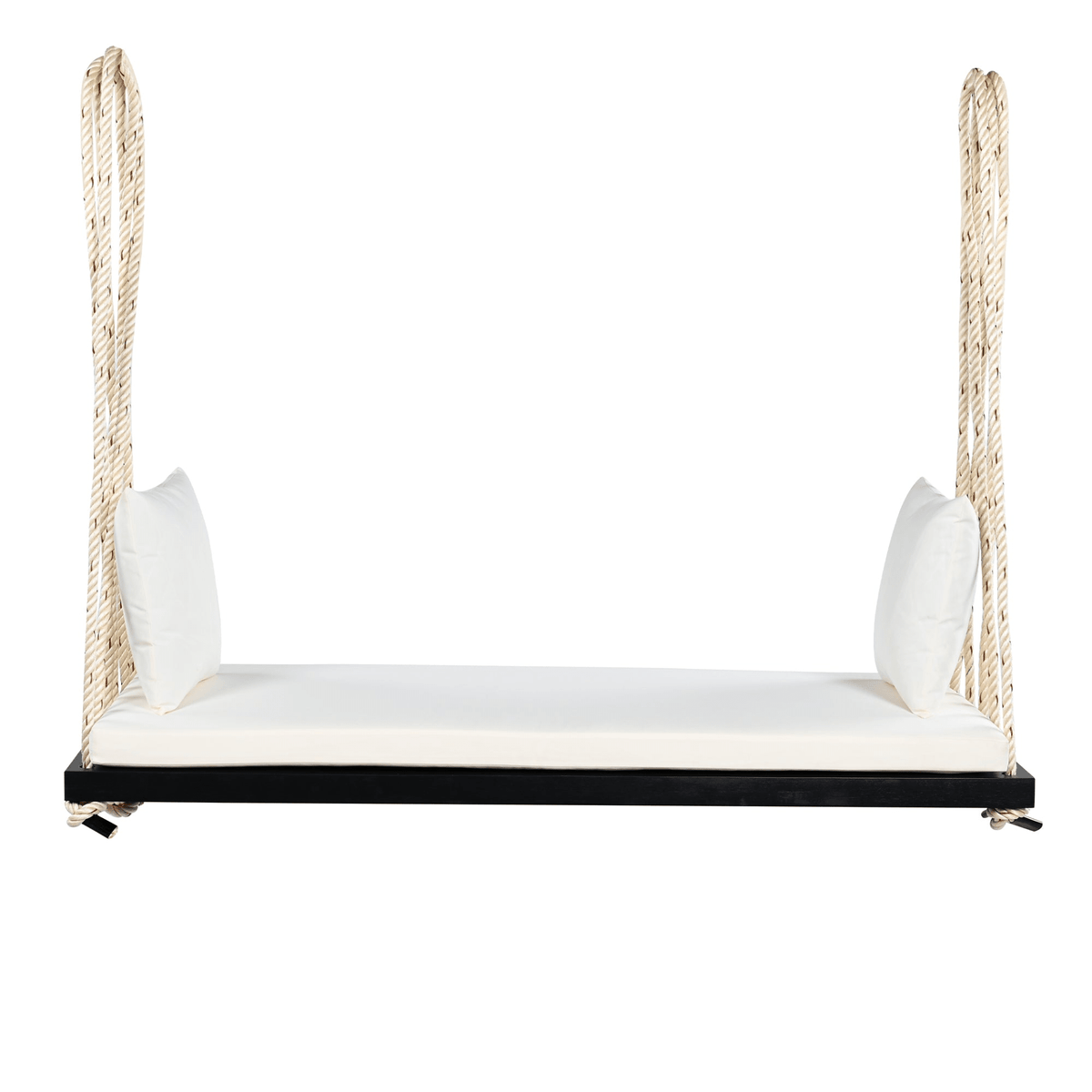 Patio Wooden Swing Chair Hanging Porch Swing Bench with Cushion & Pillows - Mervyns