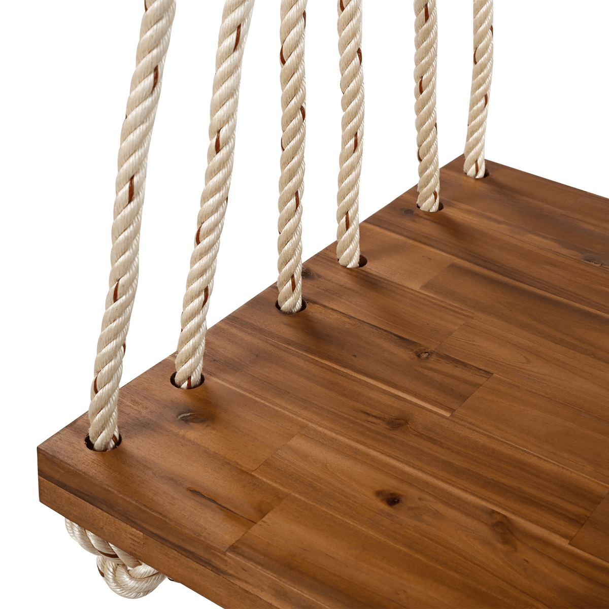Patio Wooden Swing Chair Hanging Porch Swing Bench with Cushion & Pillows - Mervyns