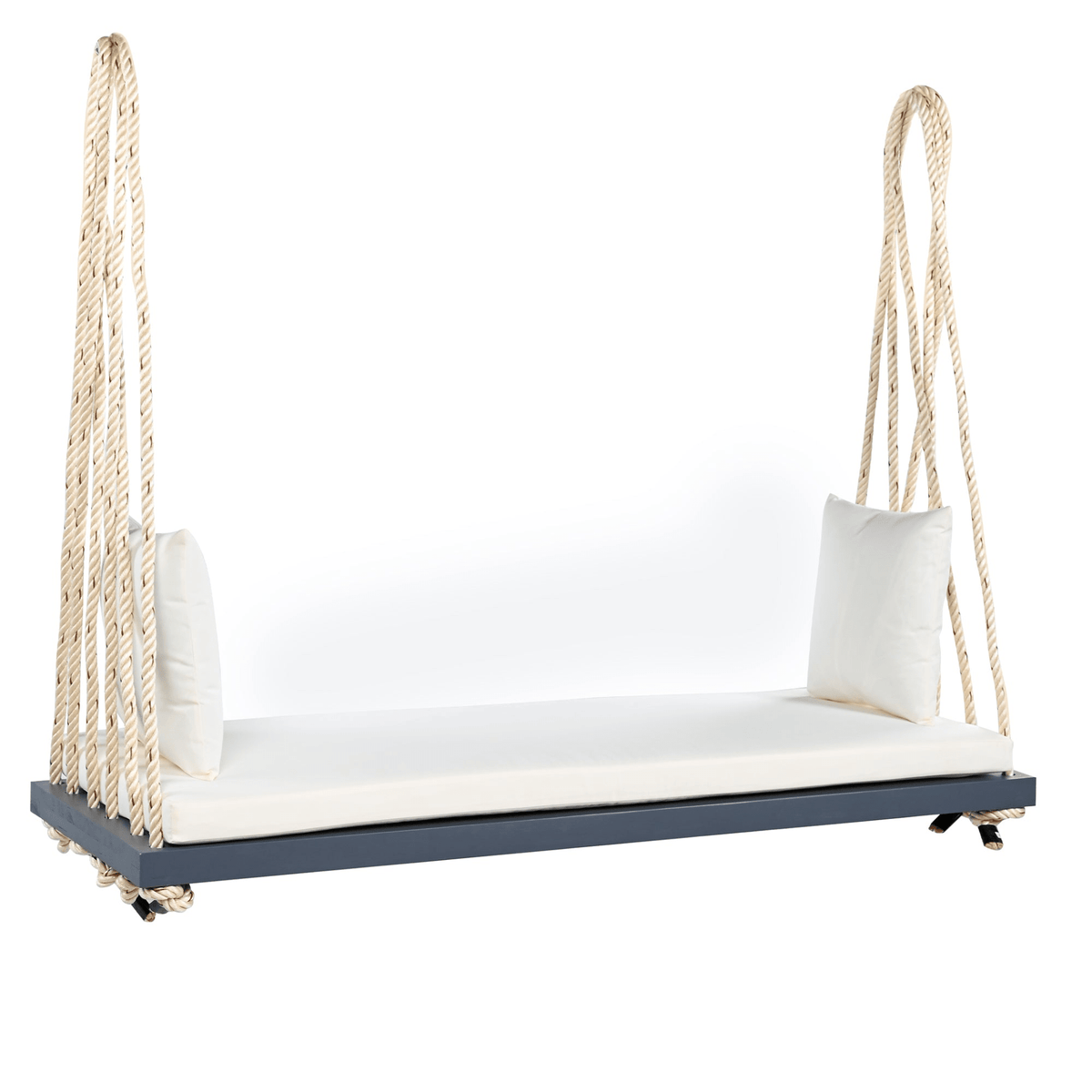 Patio Wooden Swing Chair Hanging Porch Swing Bench with Cushion & Pillows - Mervyns