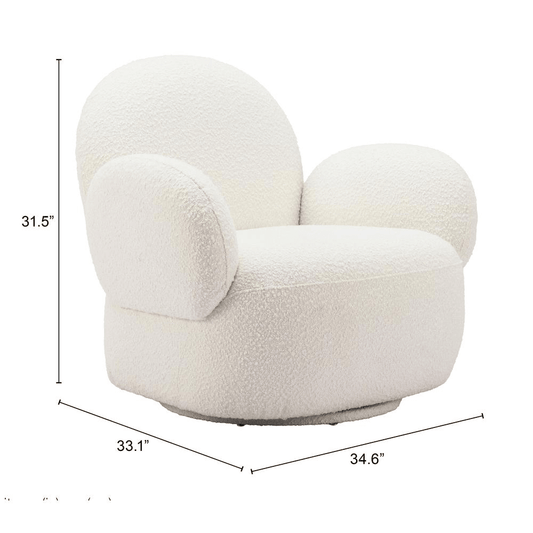 Pilka Swivel Chair White - Mervyns