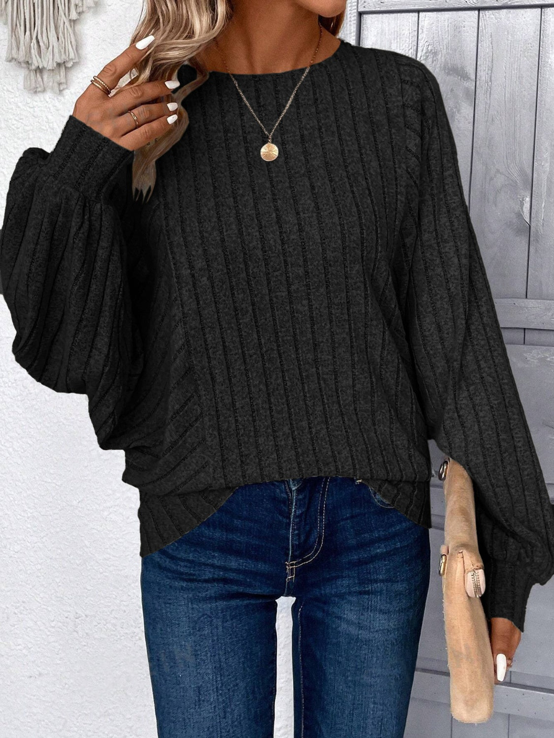 Plus Size Round Neck Batwing Sleeve T-Shirt - Mervyns