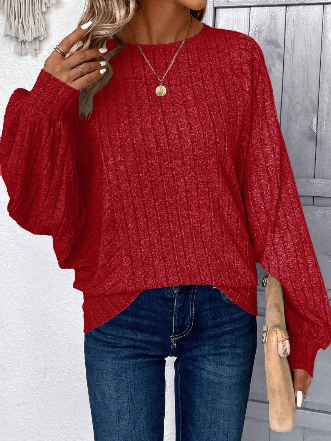Plus Size Round Neck Batwing Sleeve T-Shirt - Mervyns