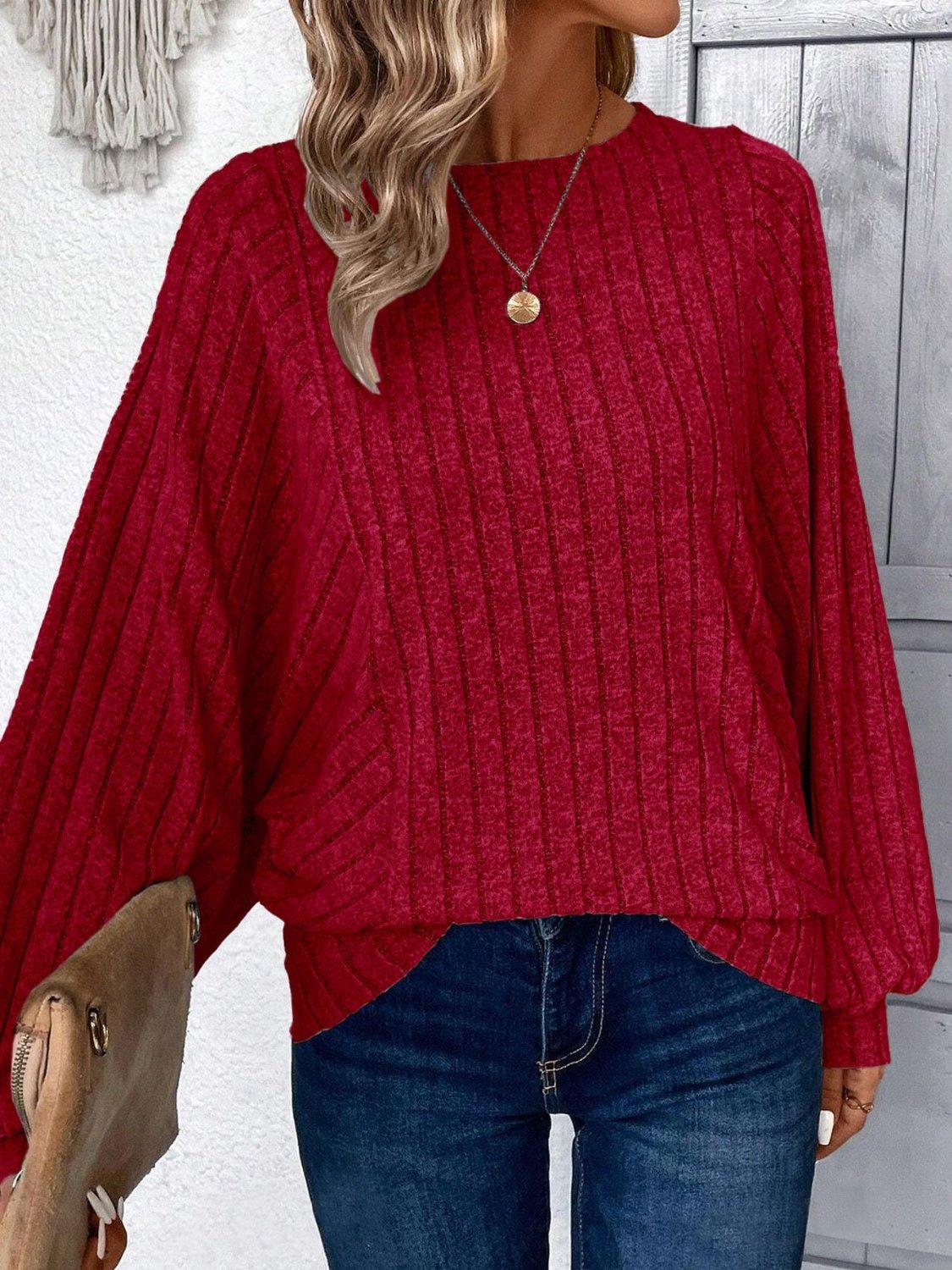 Plus Size Round Neck Batwing Sleeve T-Shirt - Mervyns