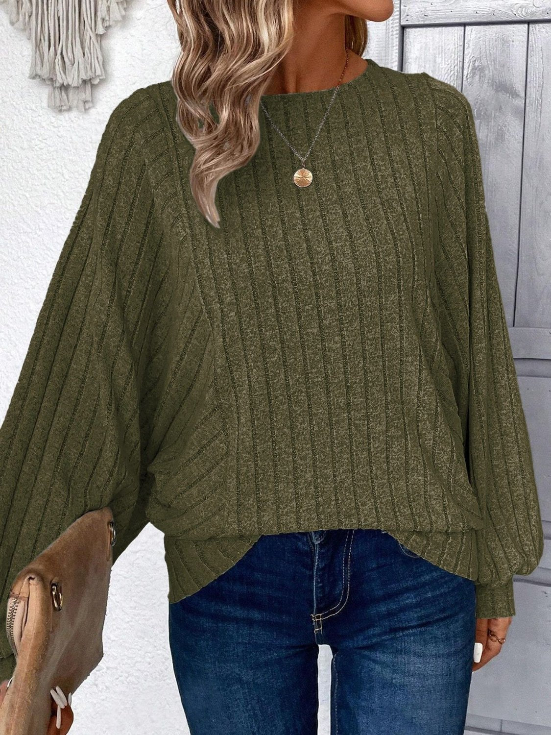 Plus Size Round Neck Batwing Sleeve T-Shirt - Mervyns