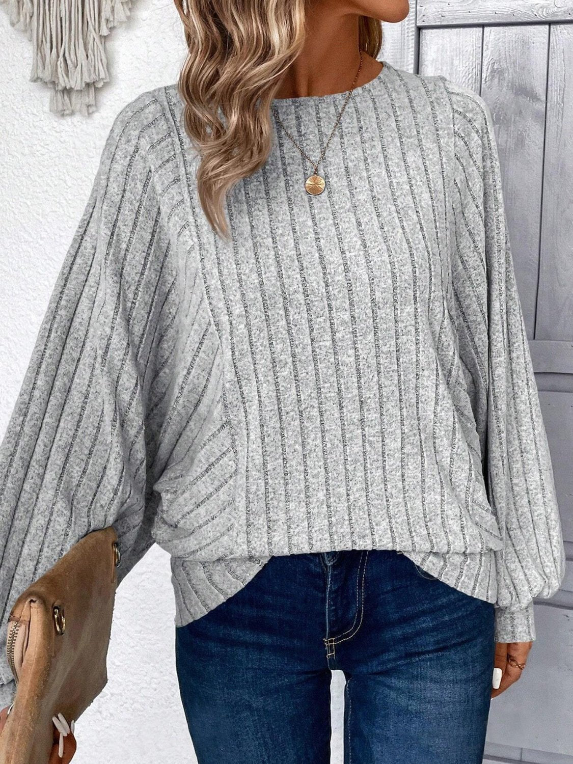 Plus Size Round Neck Batwing Sleeve T-Shirt - Mervyns