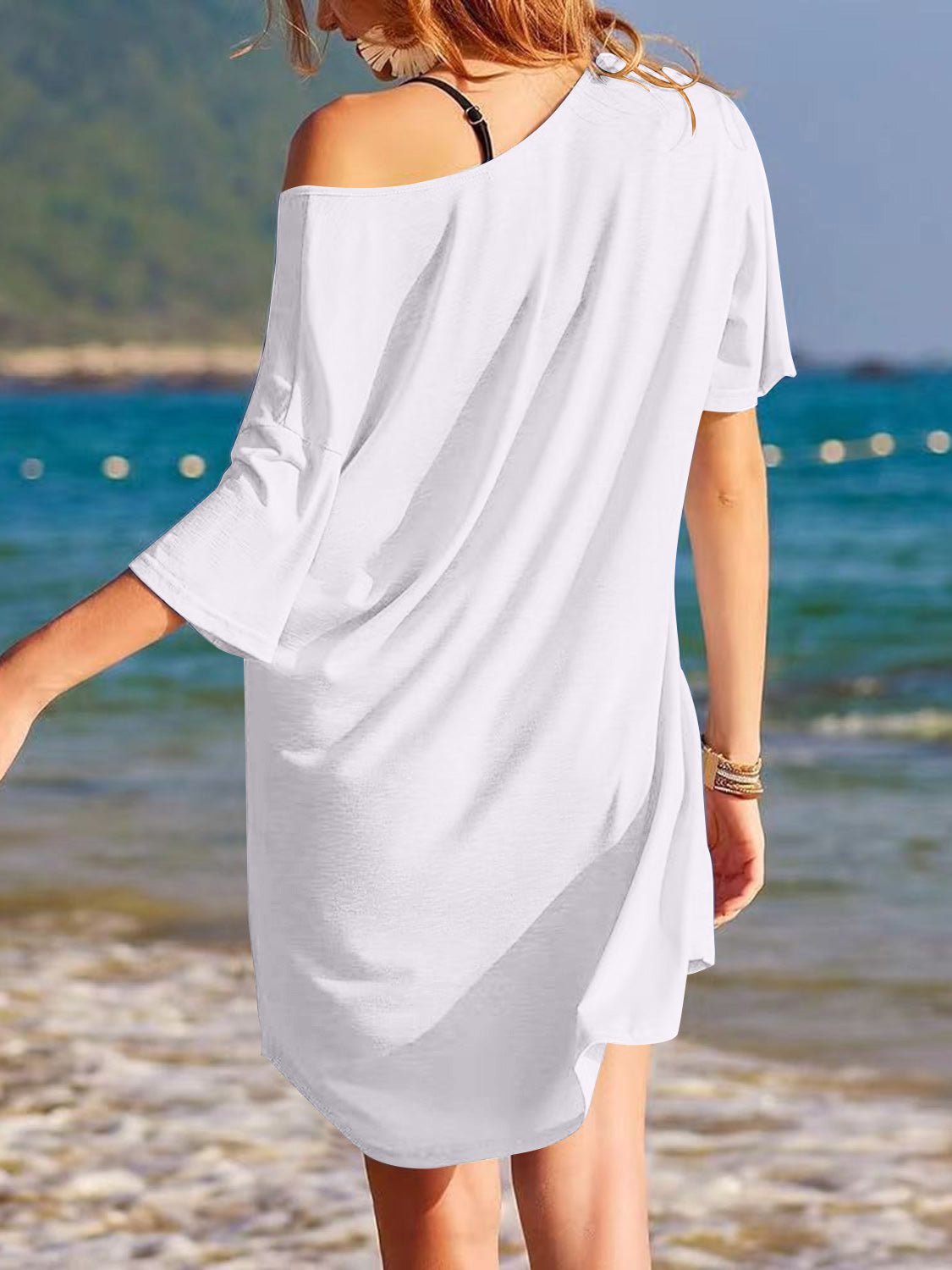 Pocketed V-Neck Short Sleeve Tee Dress - Mervyns