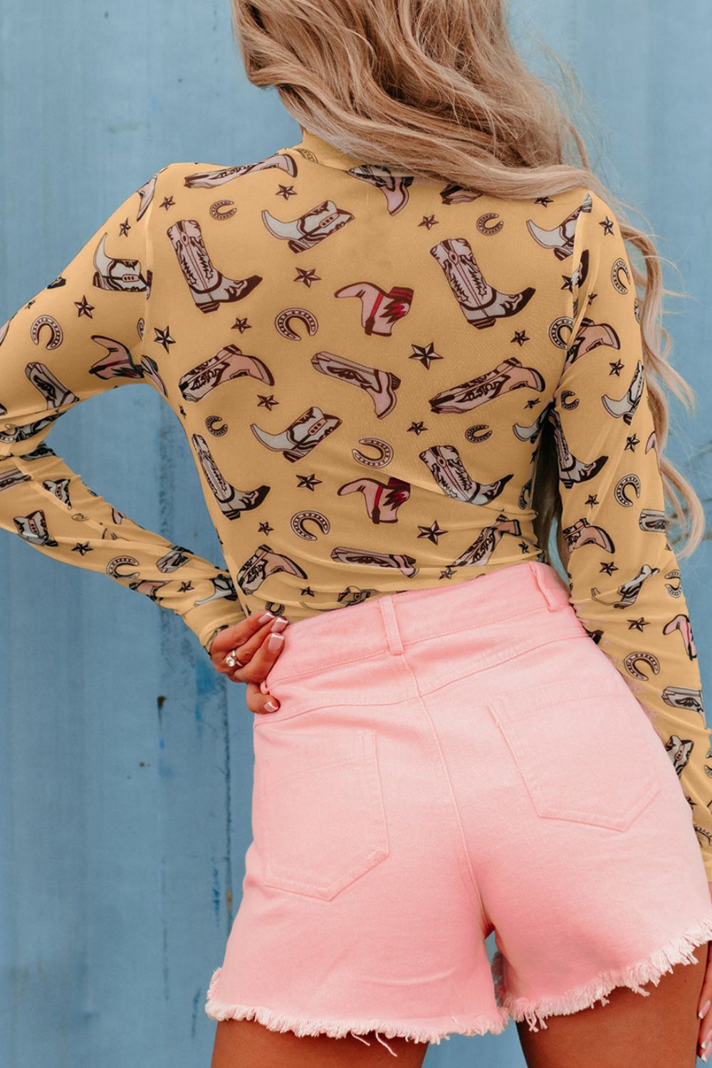 Printed Mock Neck Long Sleeve Bodysuit - Mervyns