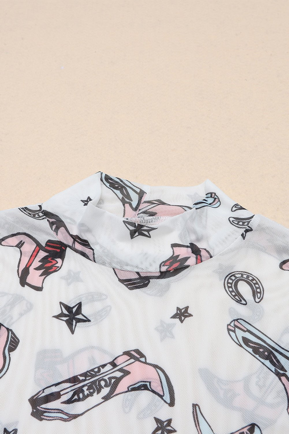 Printed Mock Neck Long Sleeve Bodysuit - Mervyns
