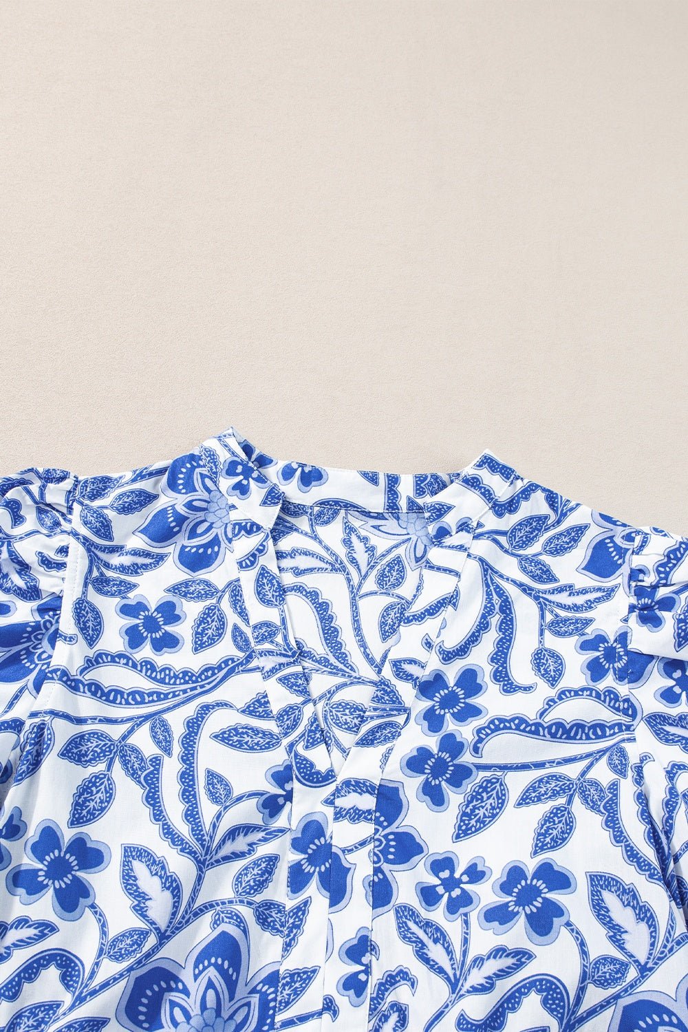 Printed Notched Puff Sleeve Dress - Mervyns