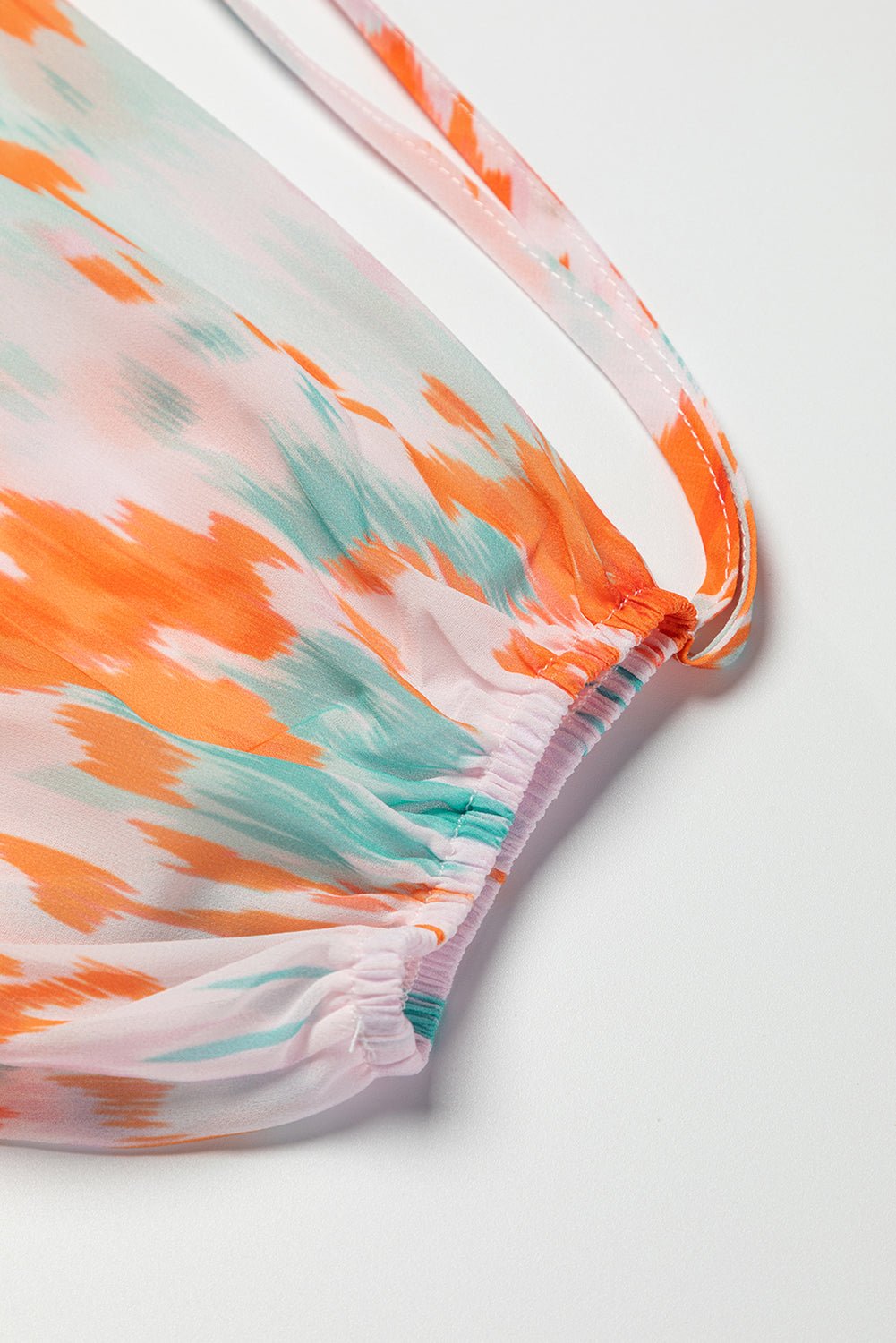 Printed Tie Neck Long Sleeve Blouse - Mervyns