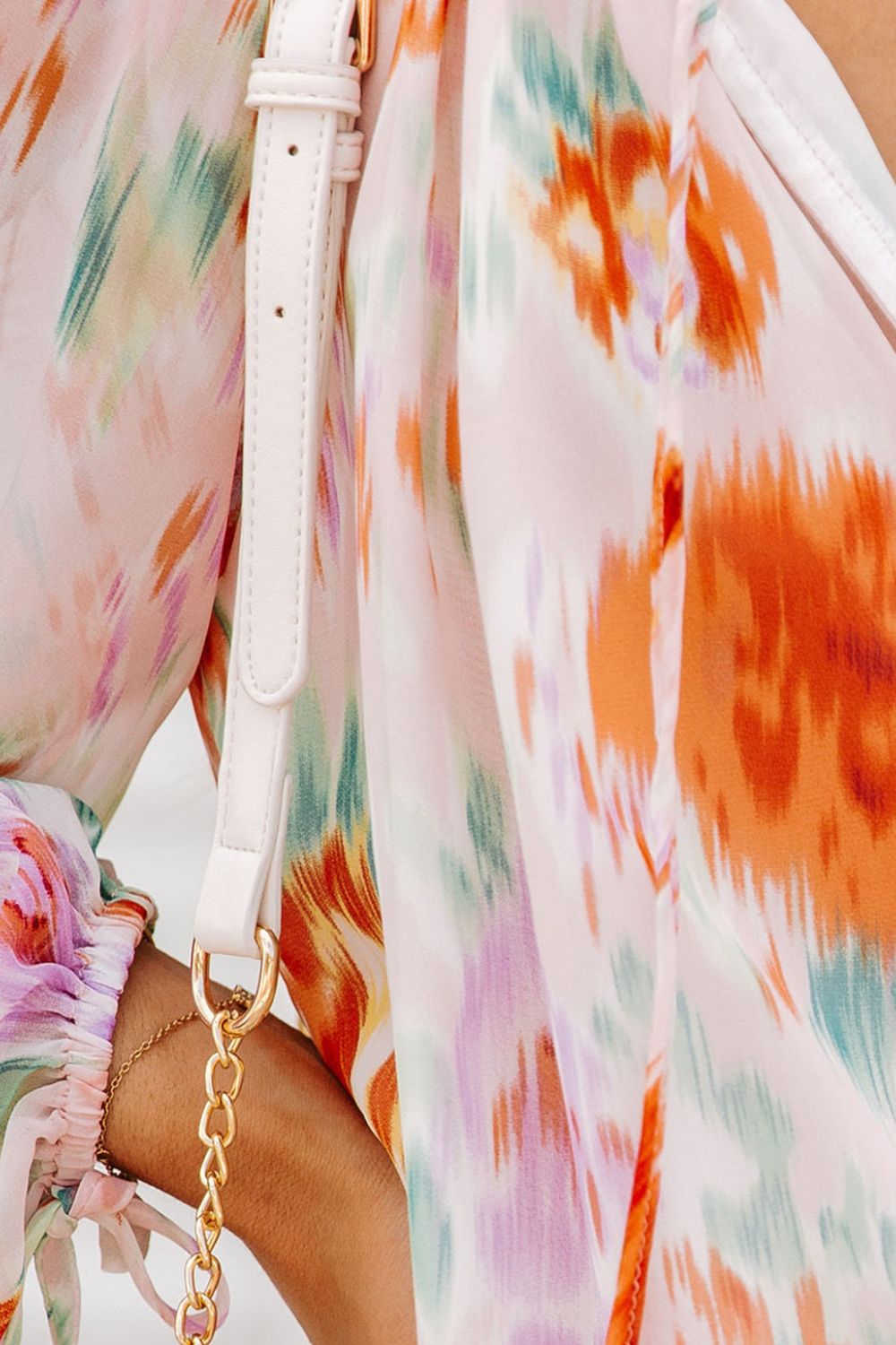 Printed Tie Neck Long Sleeve Blouse - Mervyns