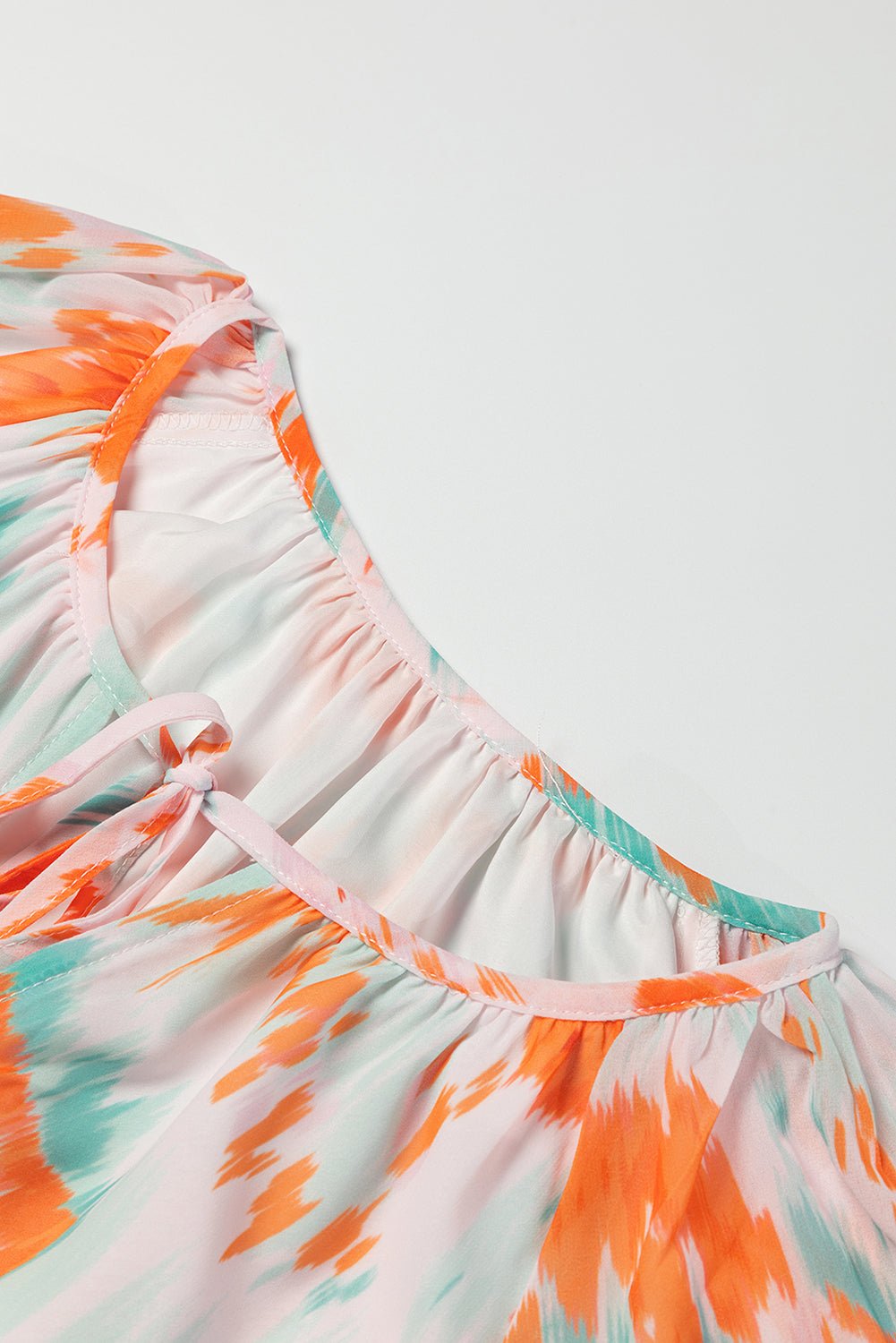 Printed Tie Neck Long Sleeve Blouse - Mervyns