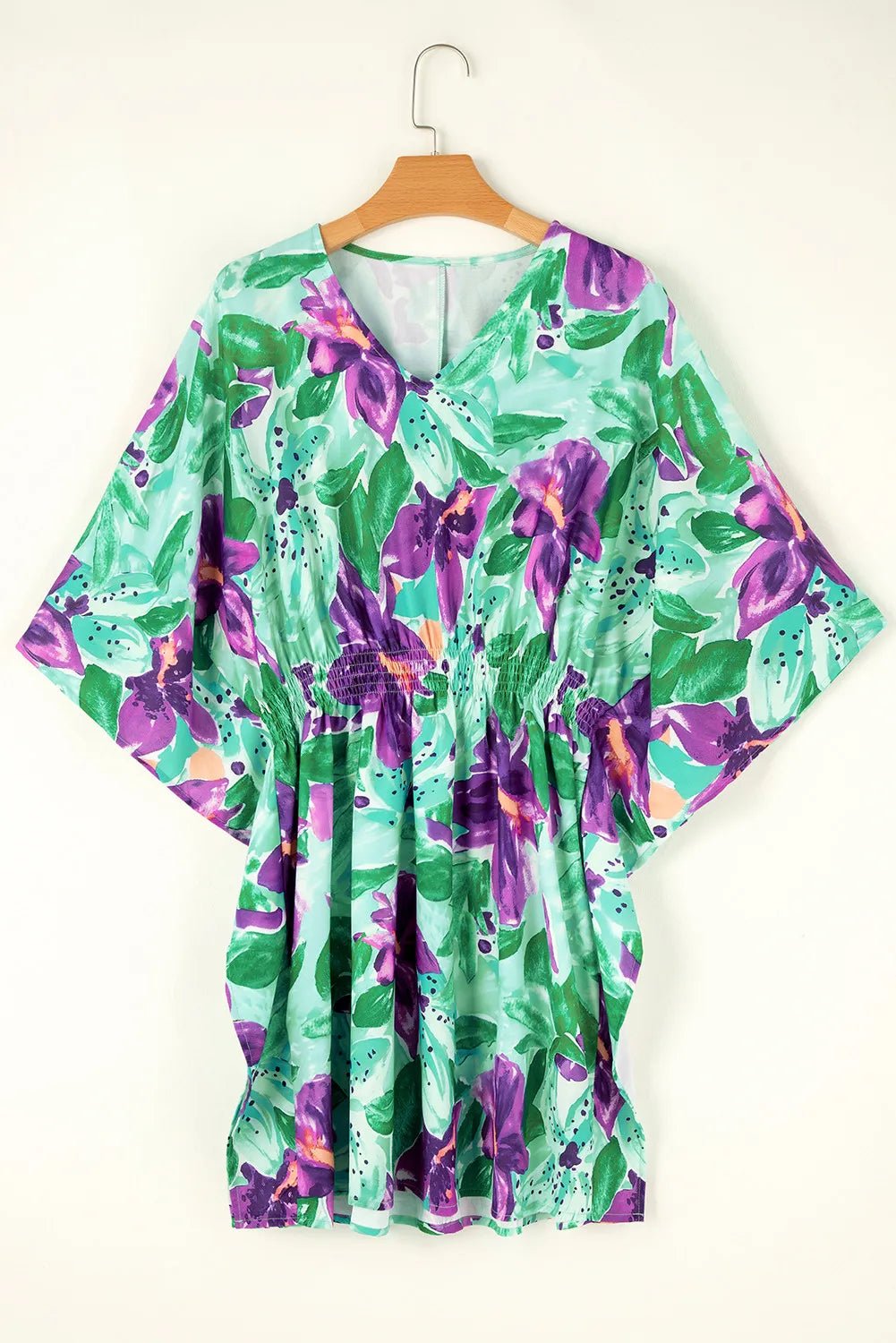 Printed V-Neck Half Sleeve Mini Dress - Mervyns