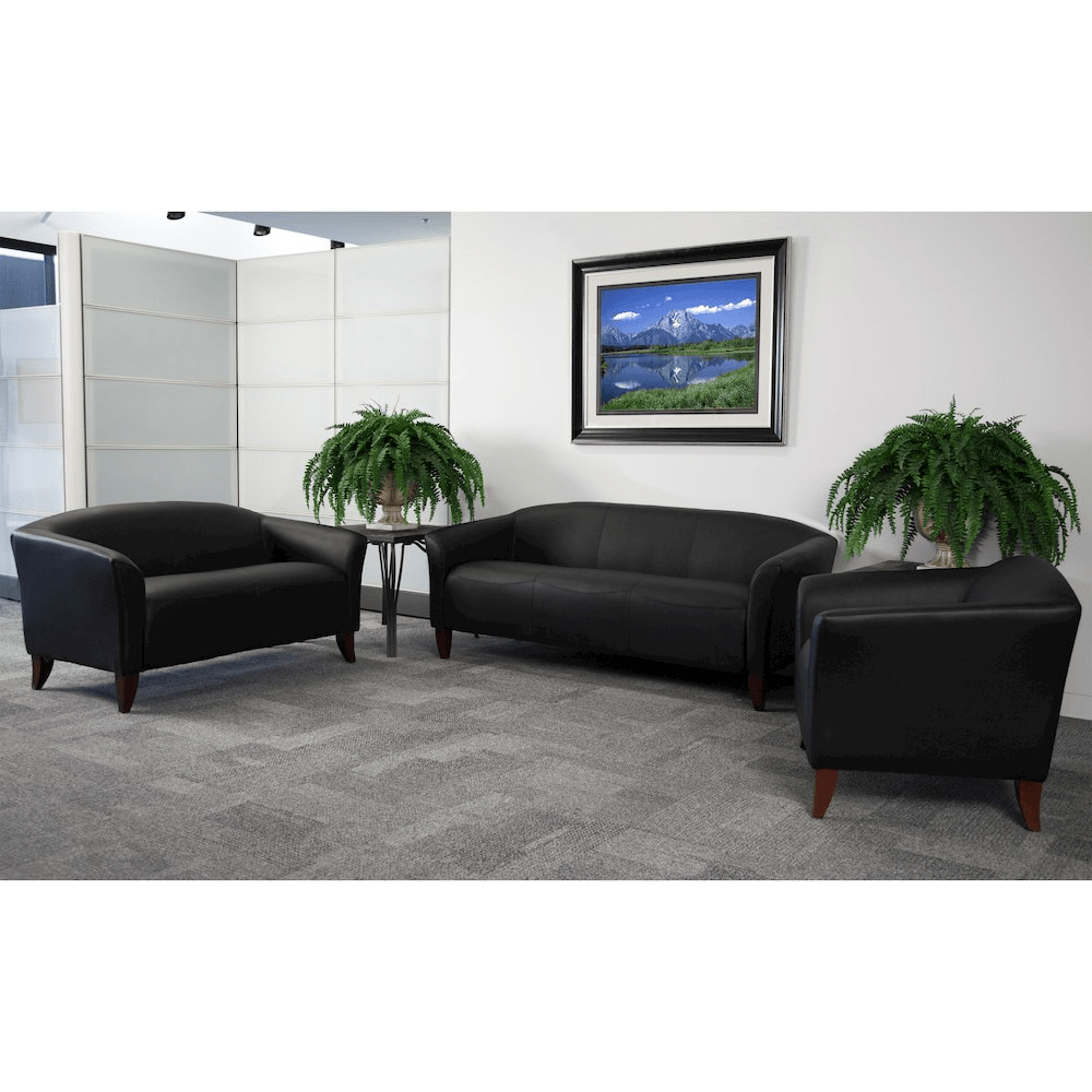 Reception Set in Black LeatherSoft - Mervyns