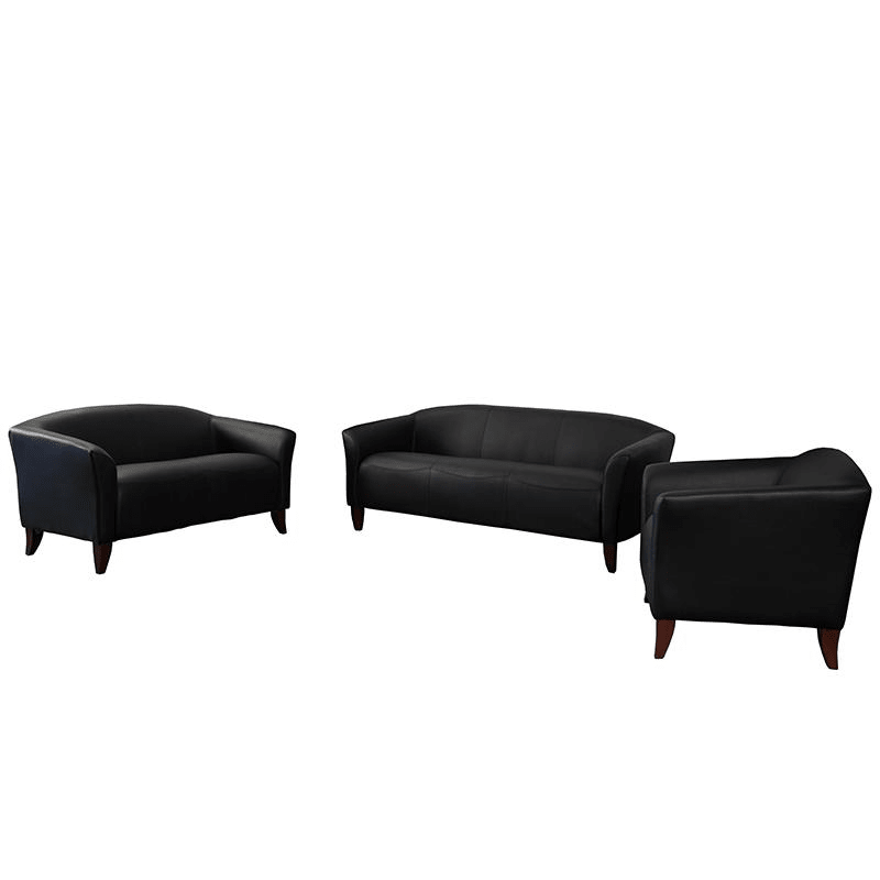 Reception Set in Black LeatherSoft - Mervyns