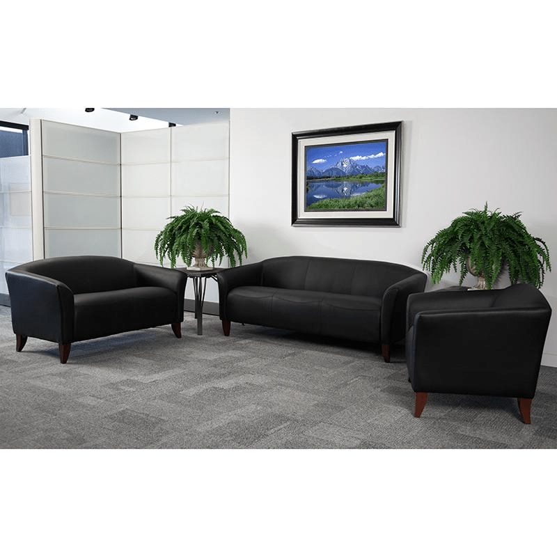 Reception Set in Black LeatherSoft - Mervyns