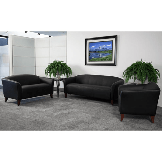 Reception Set in Black LeatherSoft - Mervyns
