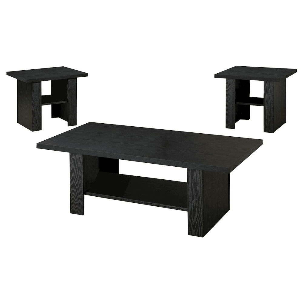 Rodez 3-piece Engineered Wood Coffee Table Set Black Oak - Mervyns