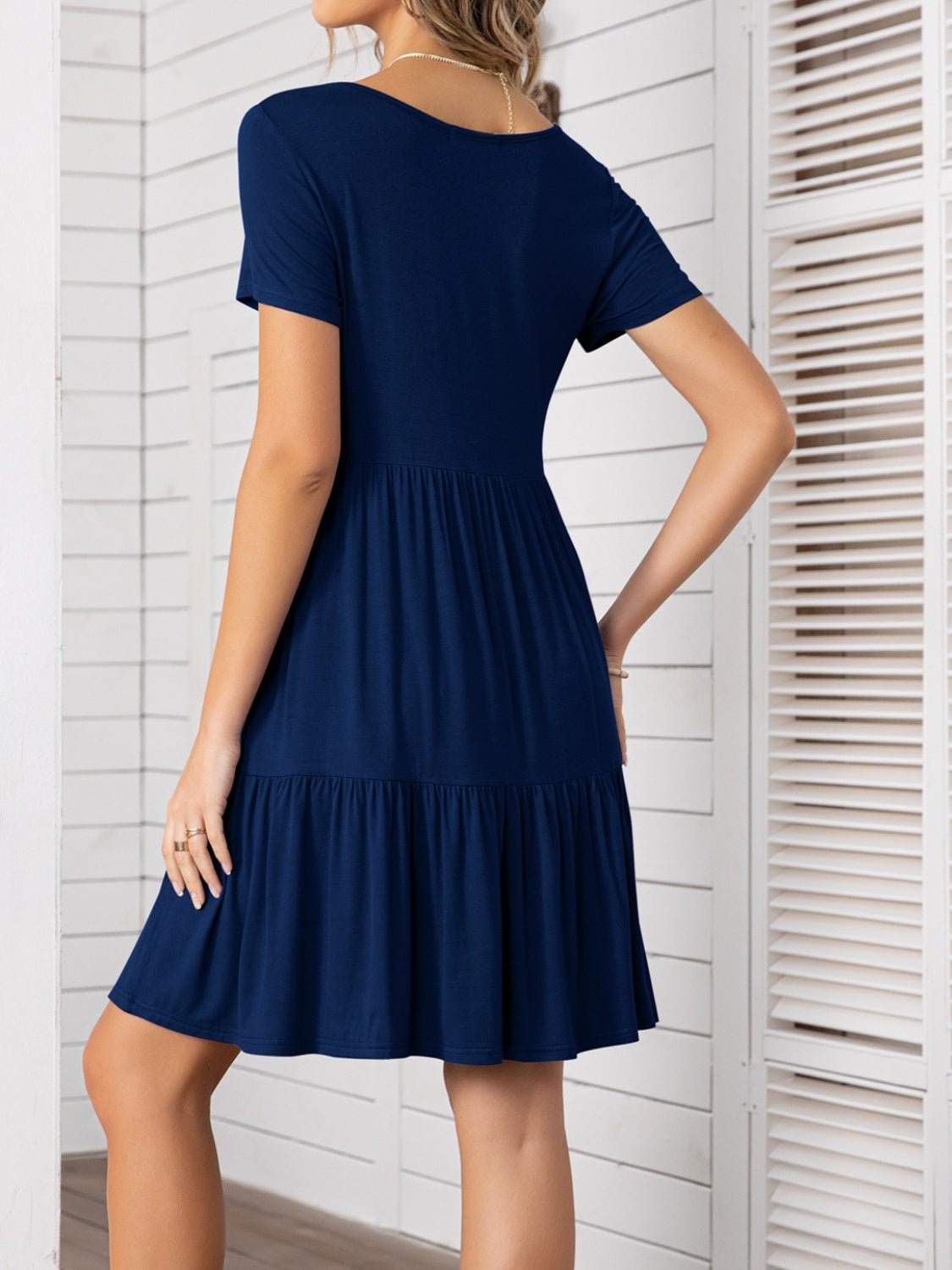 Round Neck Short Sleeve Mini Tee Dress - Mervyns
