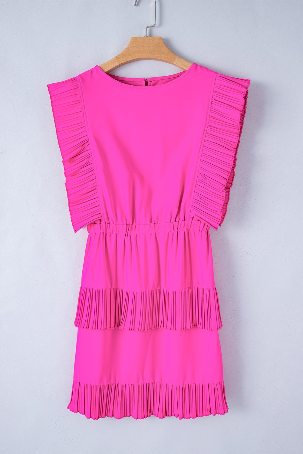 Ruched Round Neck Cap Sleeve Mini Dress - Mervyns