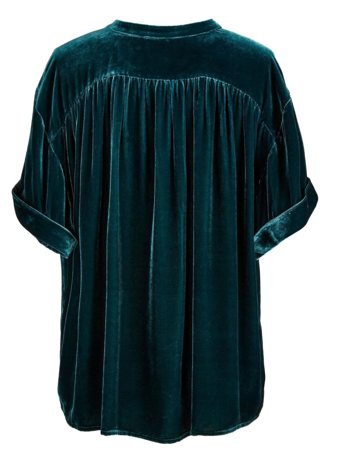 Ruched Round Neck Short Sleeve Shirt - Mervyns