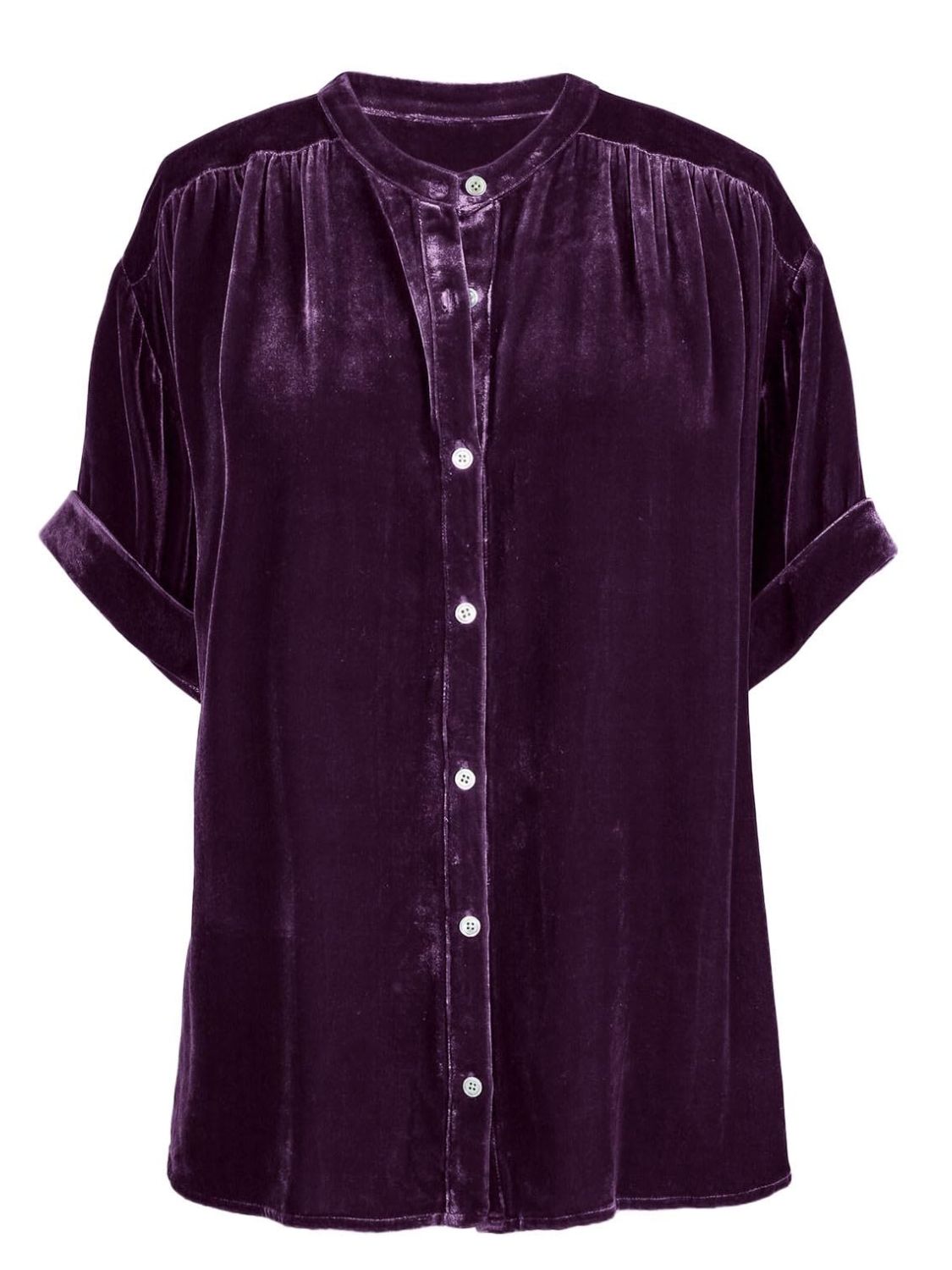 Ruched Round Neck Short Sleeve Shirt - Mervyns