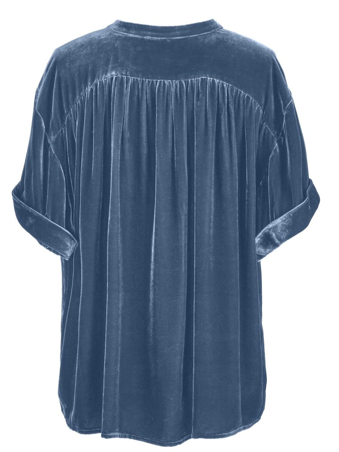 Ruched Round Neck Short Sleeve Shirt - Mervyns