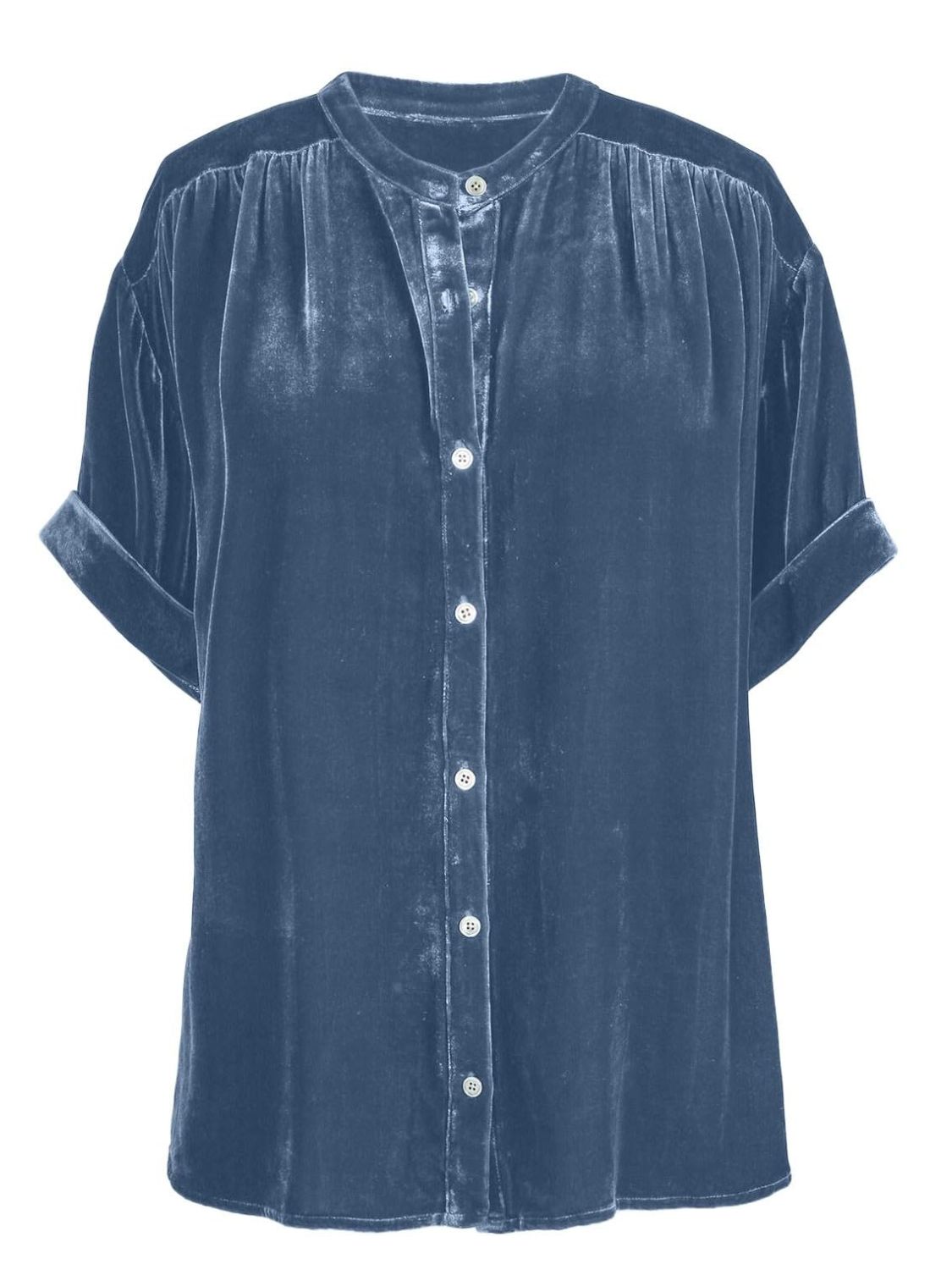 Ruched Round Neck Short Sleeve Shirt - Mervyns