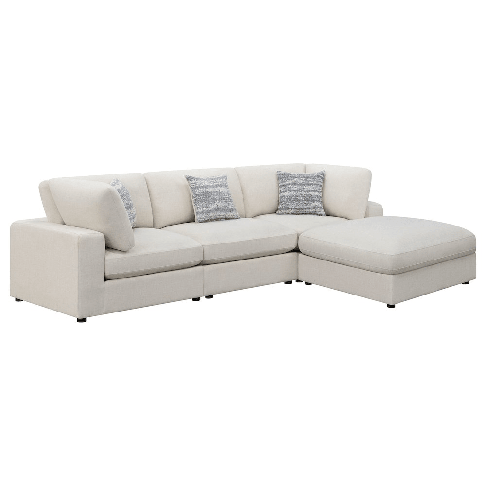 Serene 4-piece Upholstered Modular Sectional Sofa Beige - Mervyns