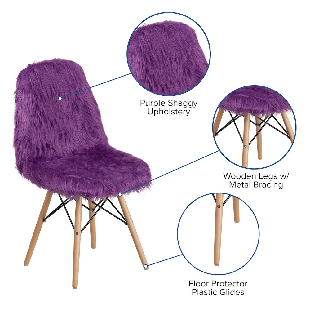 Shaggy Dog Purple Accent Chair - Mervyns