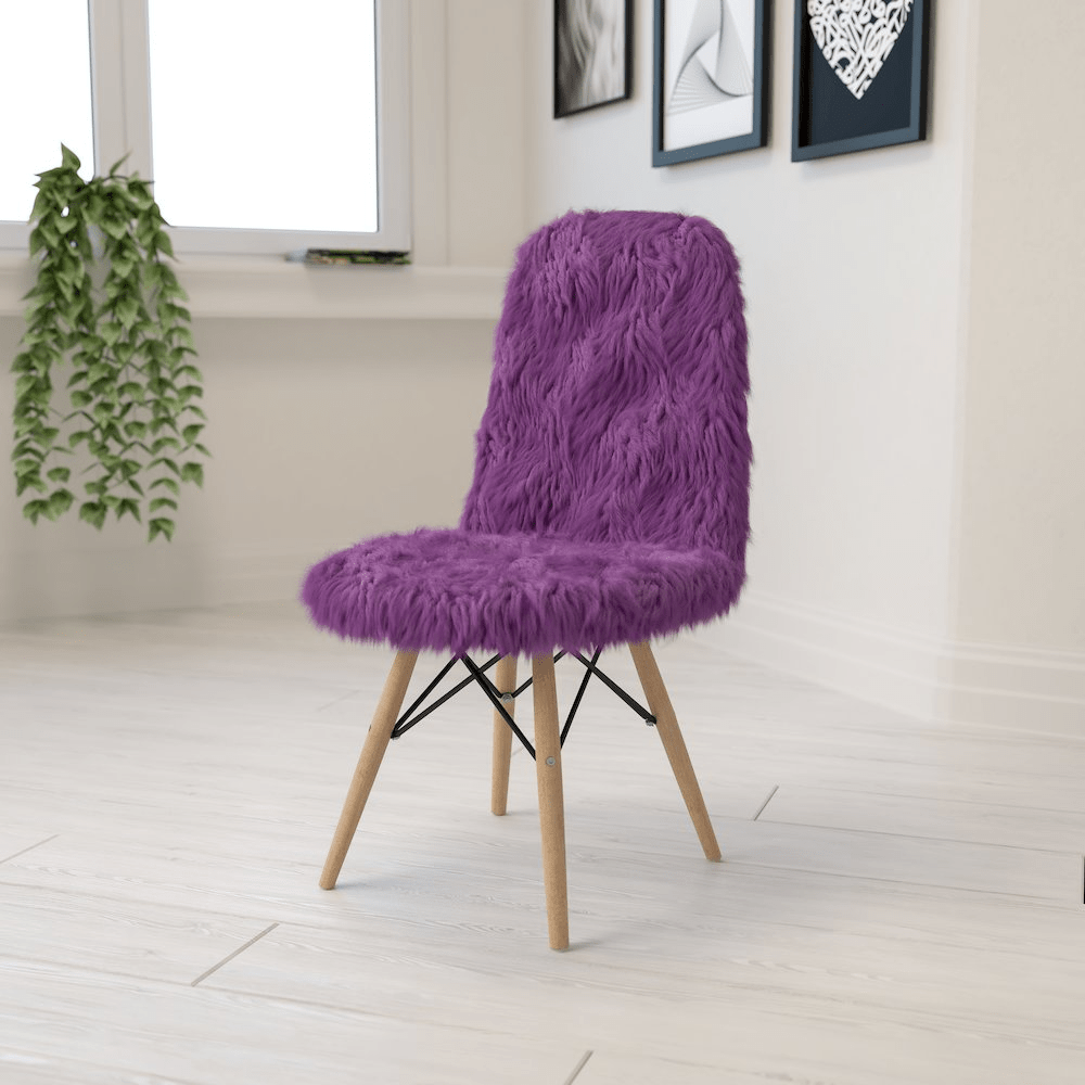Shaggy Dog Purple Accent Chair - Mervyns