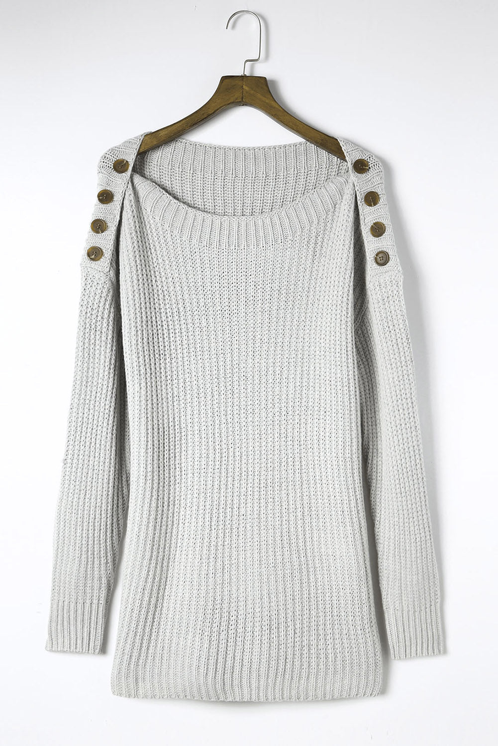 Side Slit Boat Neck Long Sleeve Sweater - Mervyns