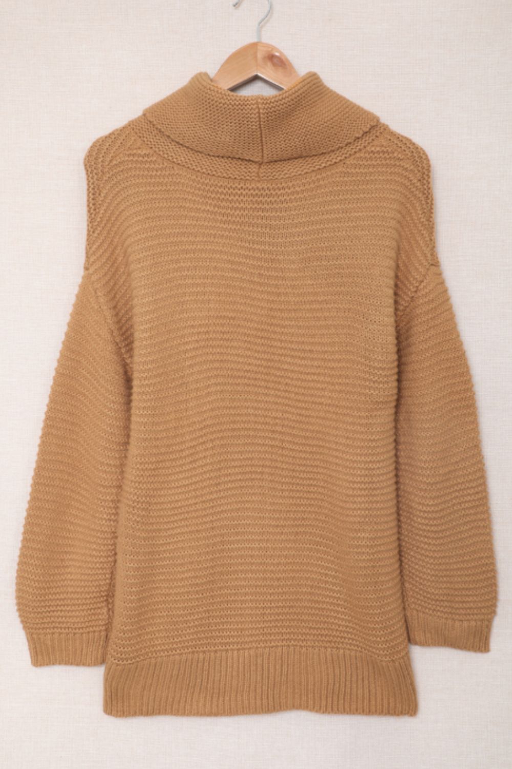 Side Slit Turtleneck Long Sleeve Sweater - Mervyns