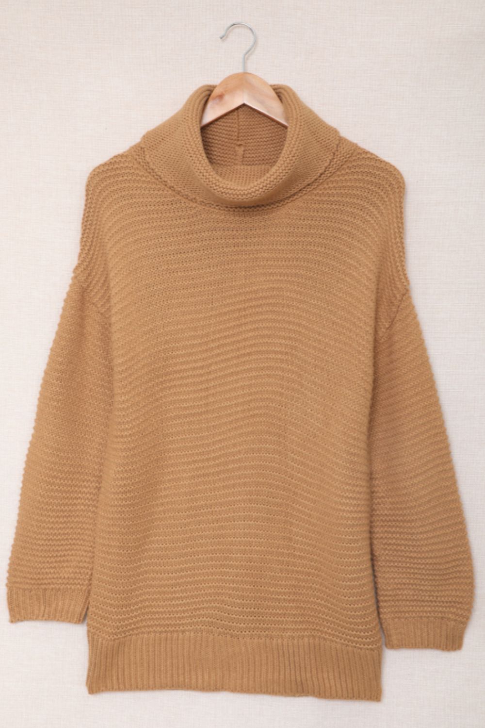 Side Slit Turtleneck Long Sleeve Sweater - Mervyns