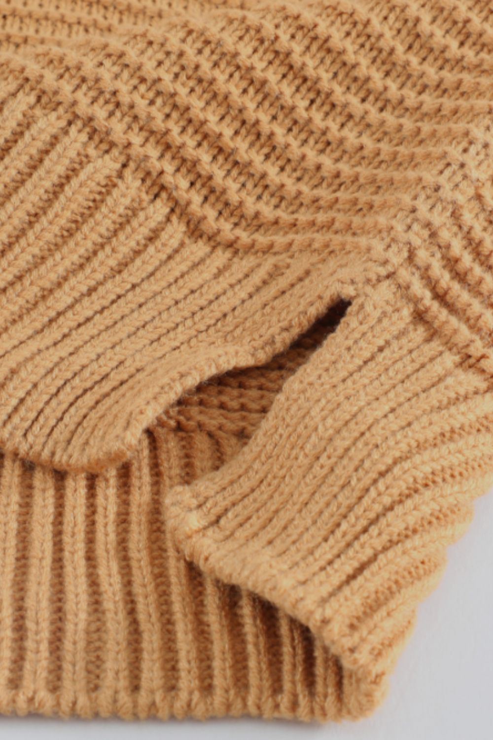 Side Slit Turtleneck Long Sleeve Sweater - Mervyns