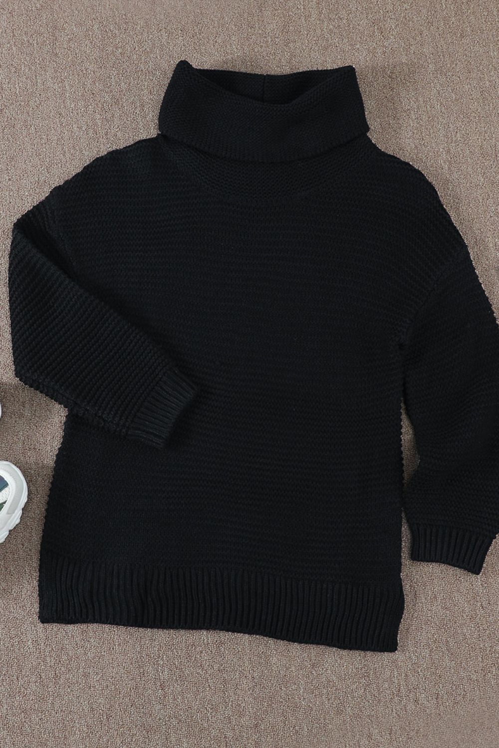 Side Slit Turtleneck Long Sleeve Sweater - Mervyns